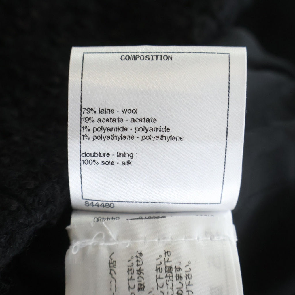 CHANEL(シャネル) ココボタンスカラップ ノーカラーツイードジャケット ブラック#34 P65347V61199 レディース