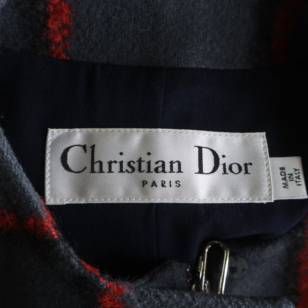 Christian Dior(クリスチャンディオール) セットアップ チェック モヘアジャケット セットアップ グレー×レッド レディース
