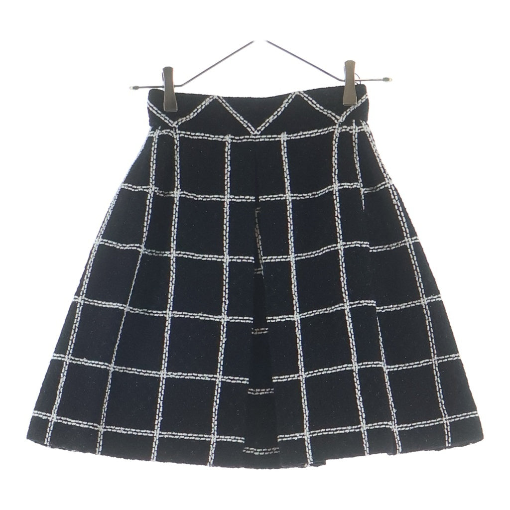 CHANEL(シャネル) ココボタン ツイード チェックプリーツスカート ブラック #34 P64067V49039 レディース