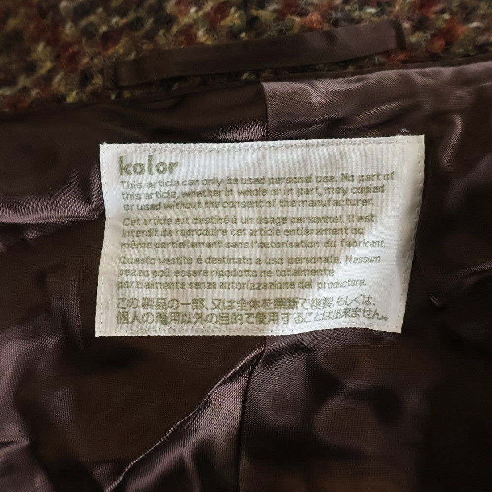 kolor(カラー) ジップアップ ツイードジャケット レッド
