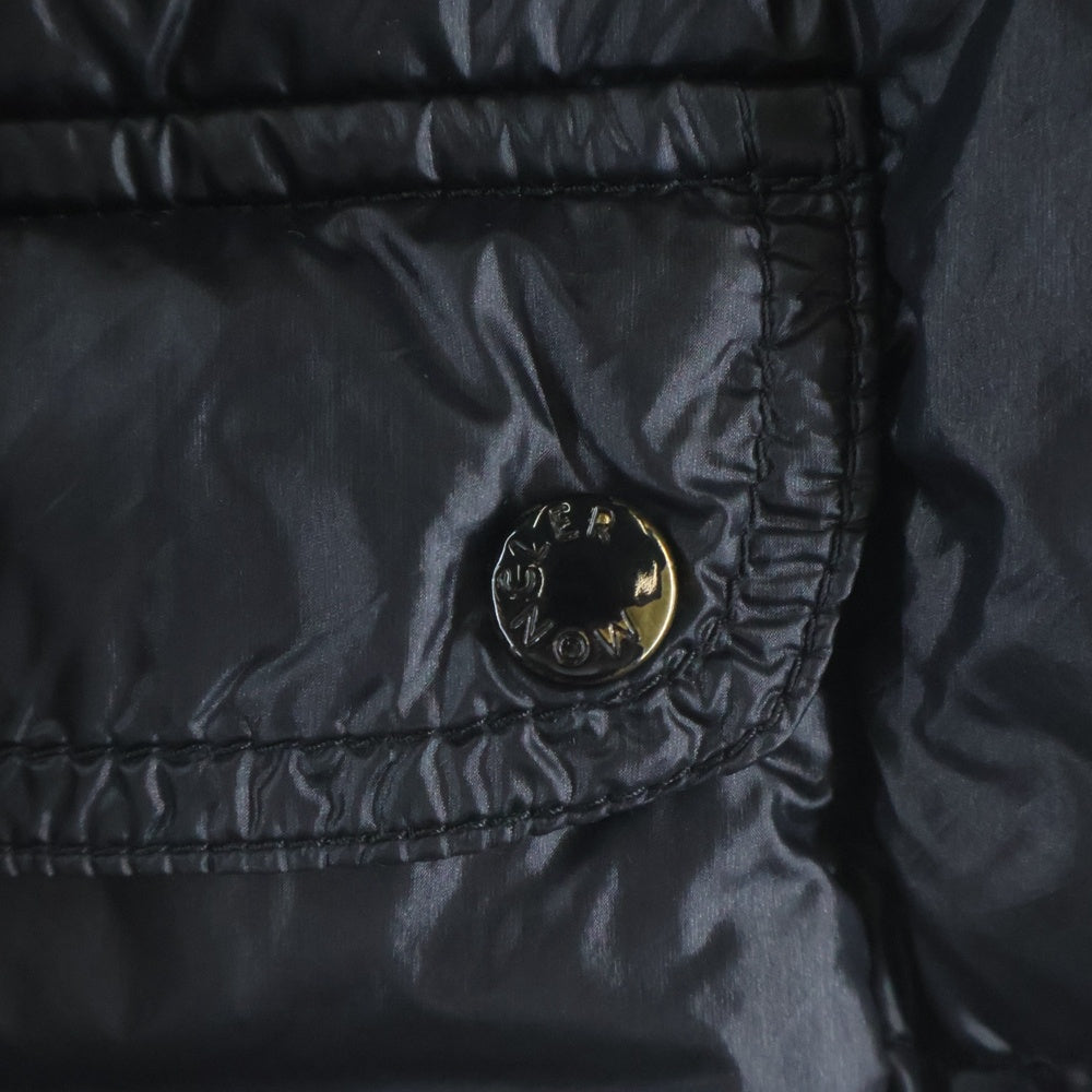 MONCLER(モンクレール) LANSING ワッペンロゴ ジップアップ ダウンジャケット ブラック 45369/50/53029 レディース