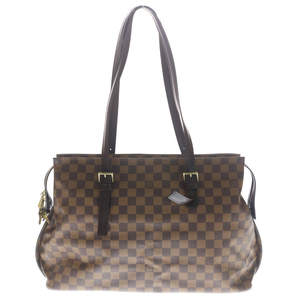LOUIS VUITTON(ルイヴィトン) ダミエ エべヌ チェルシー トートバッグ ハンドバッグ ブラウン レザー×PVC N51119 ゴールド金具 レディース