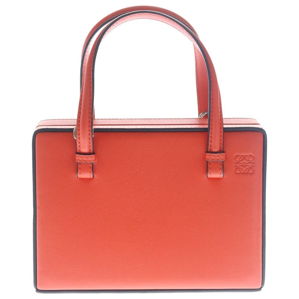 LOEWE(ロエベ) ロエベ ポスタルバッグ スモールシティ マドリード ショルダーバッグ ミニハンドバッグ レッド×オレンジ レザー シルバー金具 レディース