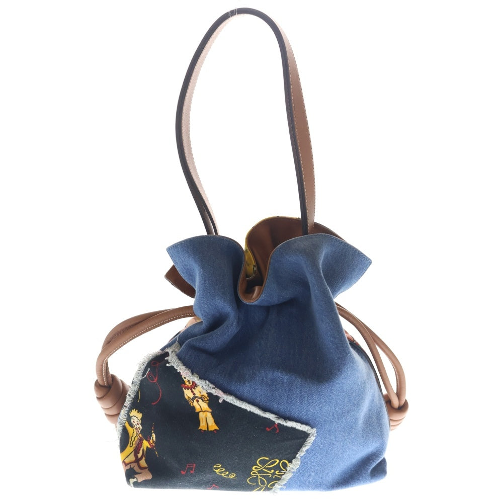 LOEWE(ロエベ) ロエベ パラウズイビサ フラメンコノット トートバッグ ハンドバッグ ショルダーバッグ パッチワーク ブラウン×マルチカラー レザー ゴールド金具 レディース