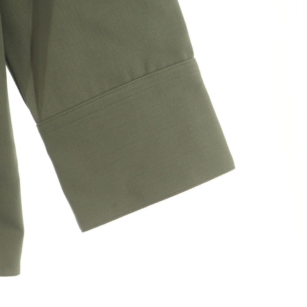 JIL SANDER NAVY(ジルサンダーネイビー) 22AW オフセンター ジップアップ ウール 長袖 シャツジャケット カーキ J21DL0011 J40002