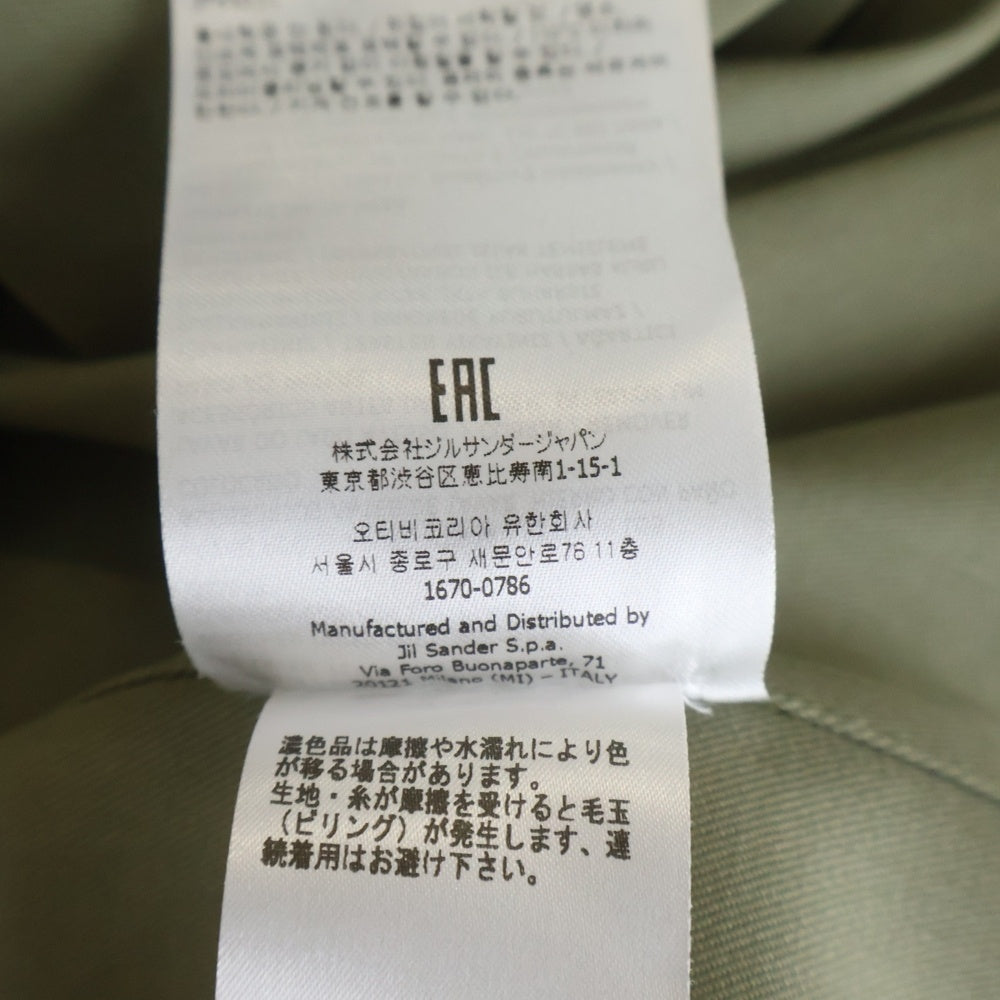 JIL SANDER NAVY(ジルサンダーネイビー) 22AW オフセンター ジップアップ ウール 長袖 シャツジャケット カーキ J21DL0011 J40002