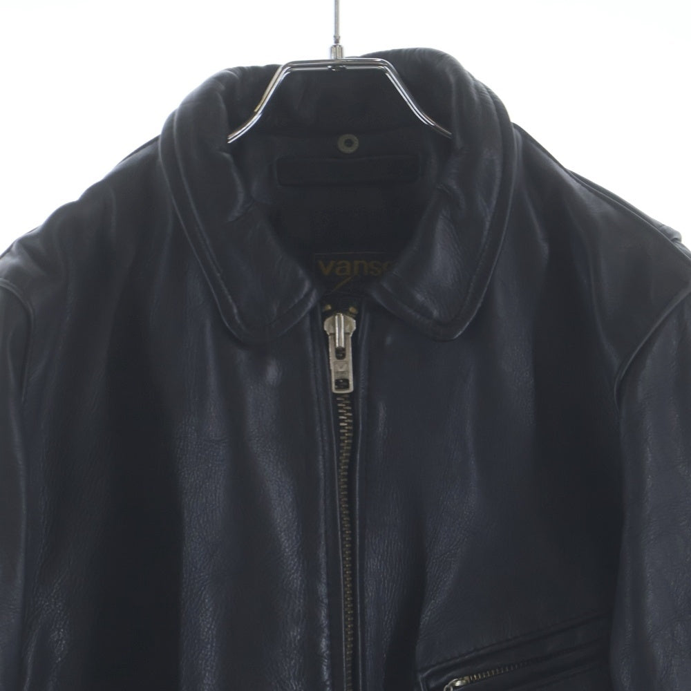 VANSON(バンソン) カウレザー シングルライダースジャケット ブラック