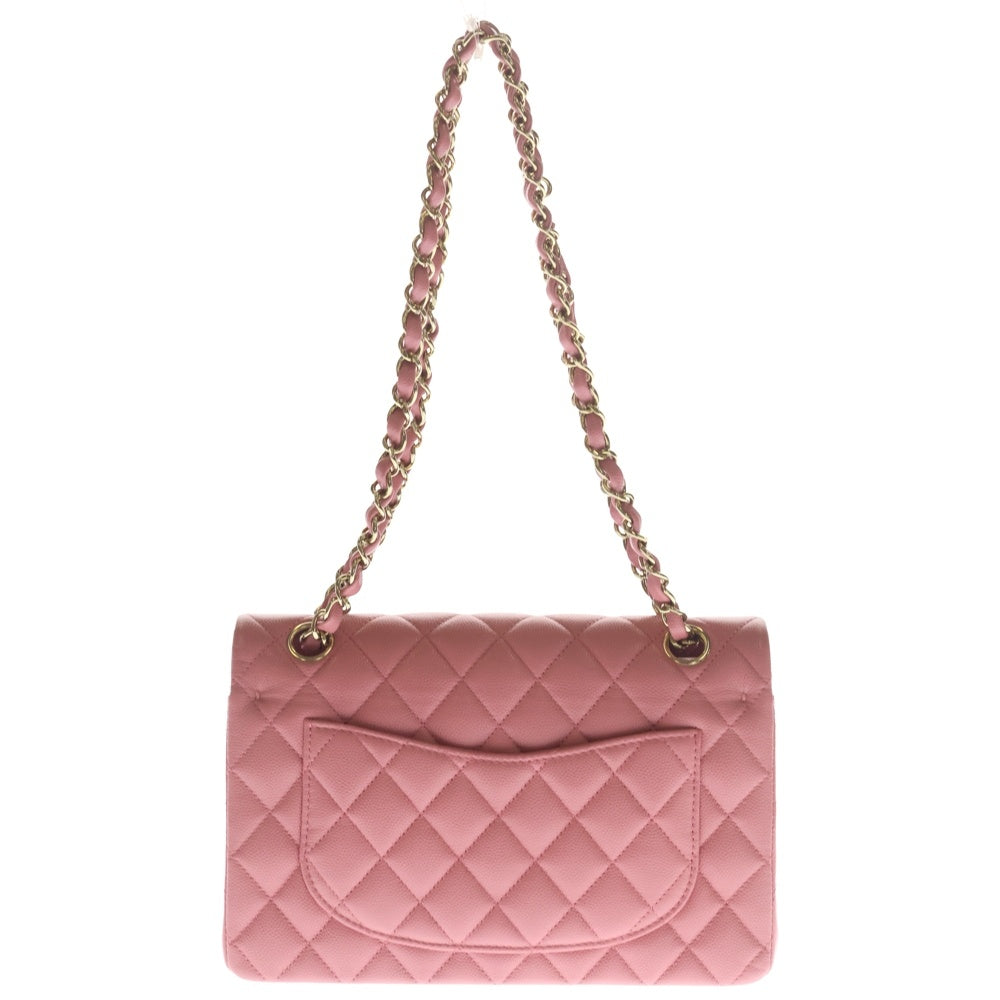 CHANEL(シャネル) マトラッセ23 キャビアスキン レザー Wフラップ Wチェーン ショルダーバッグ ゴールド金具 ピンク レディース