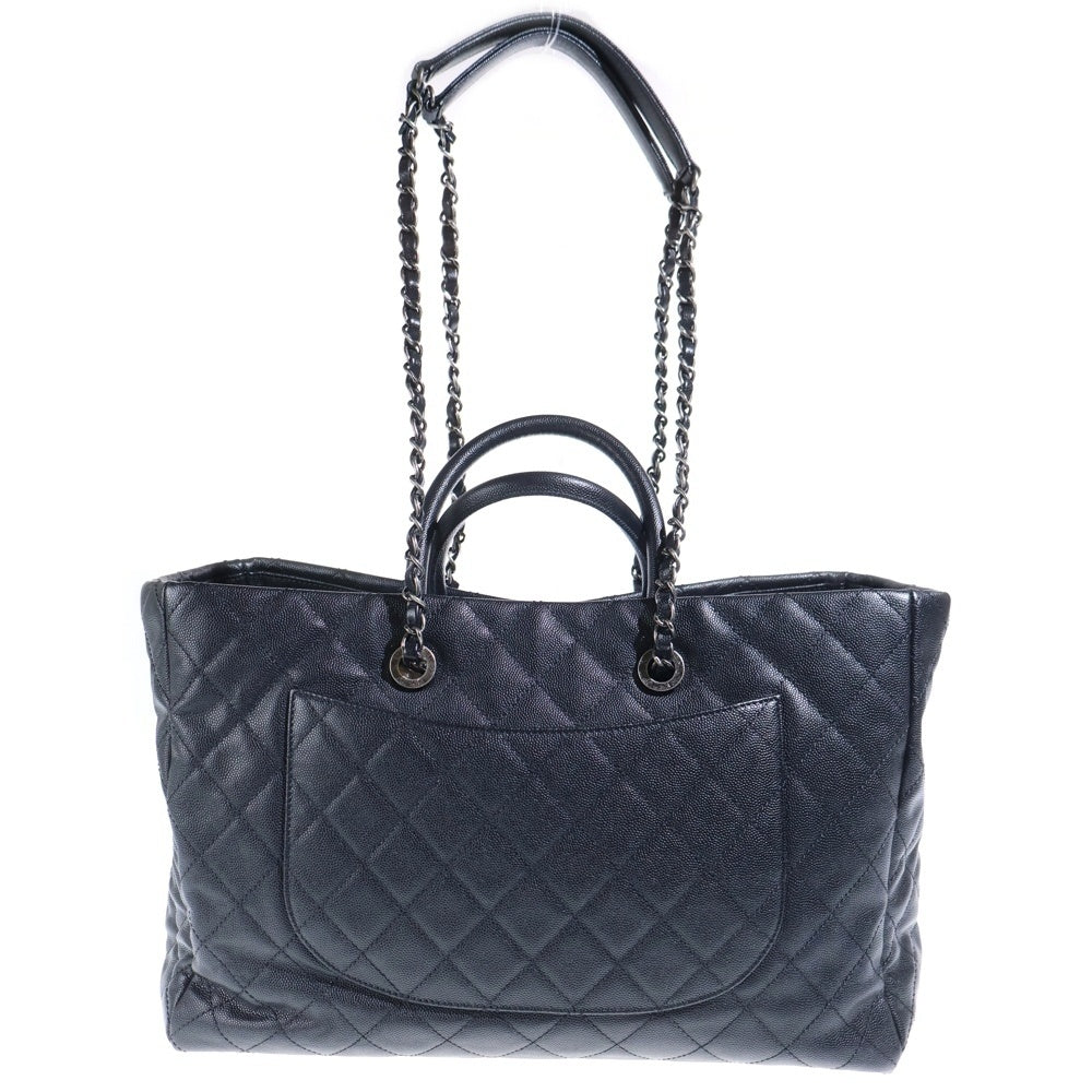 CHANEL(シャネル) マトラッセ 2WAYトートバッグ ハンドバッグ チェーンバッグ ブラック キャビアスキン シルバー金具 レディース