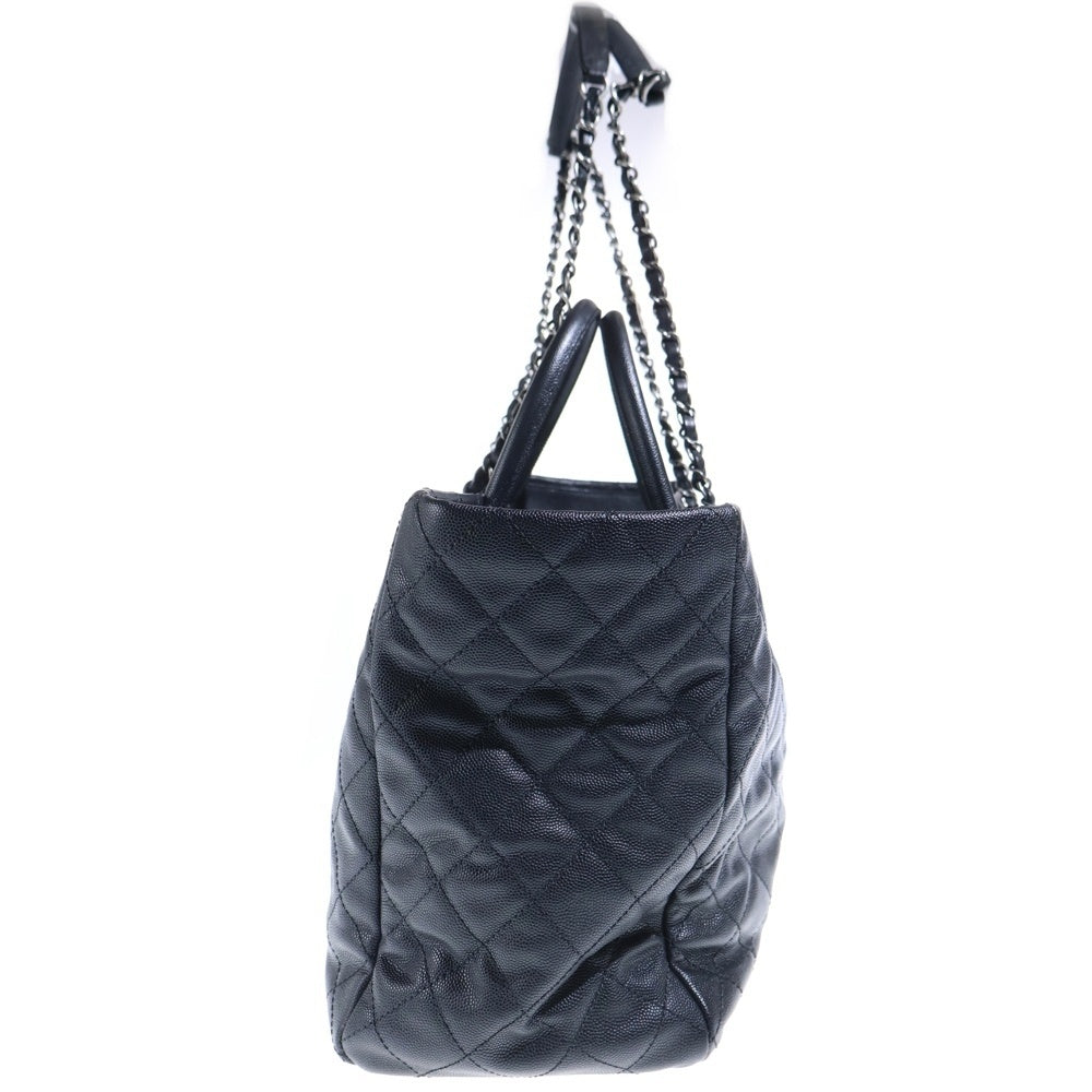 CHANEL(シャネル) マトラッセ 2WAYトートバッグ ハンドバッグ チェーンバッグ ブラック キャビアスキン シルバー金具 レディース