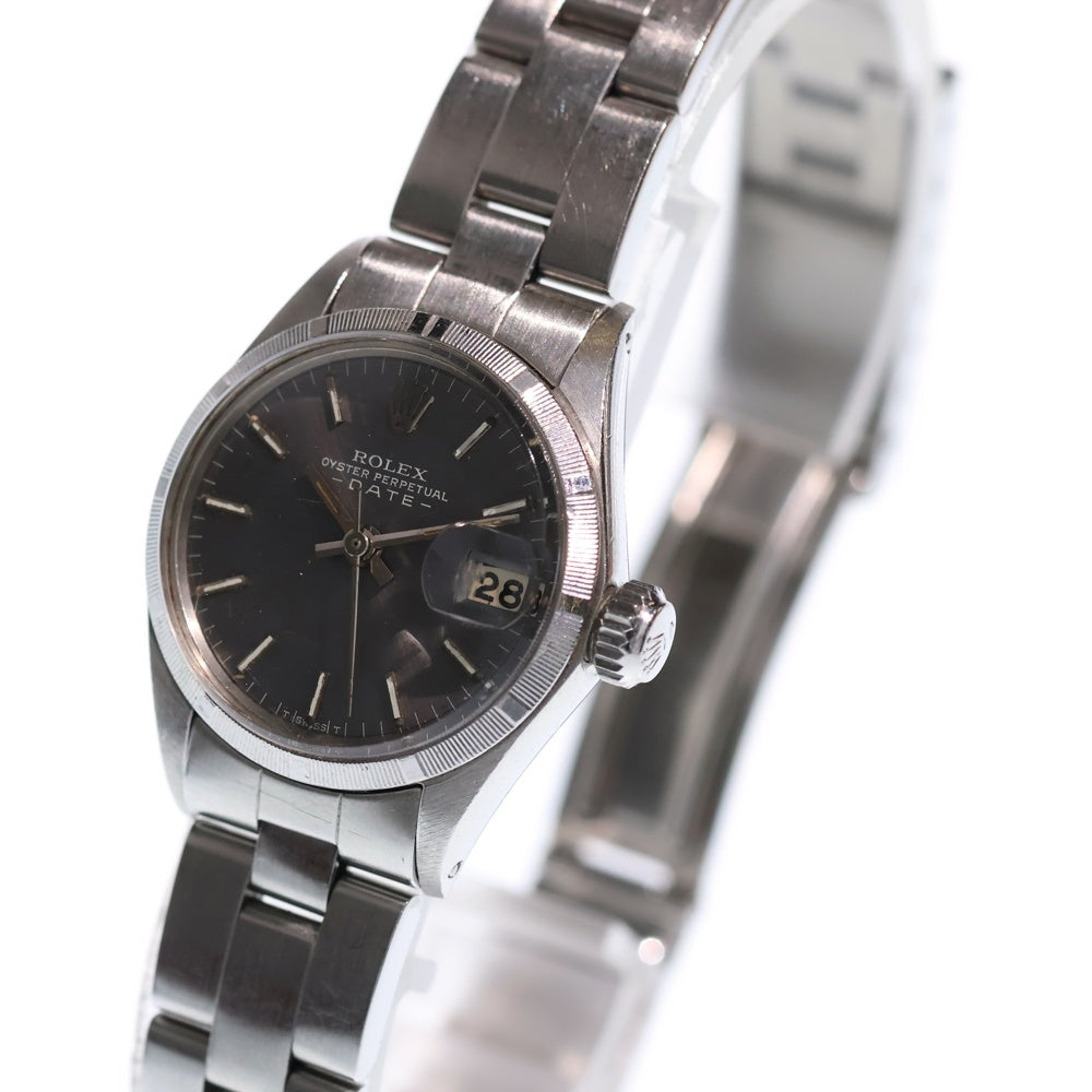 ROLEX(ロレックス) オイスターパーペチュアルデイト グレー文字盤 ステンレス 自動巻き SS/AT 6517 腕時計 レディース