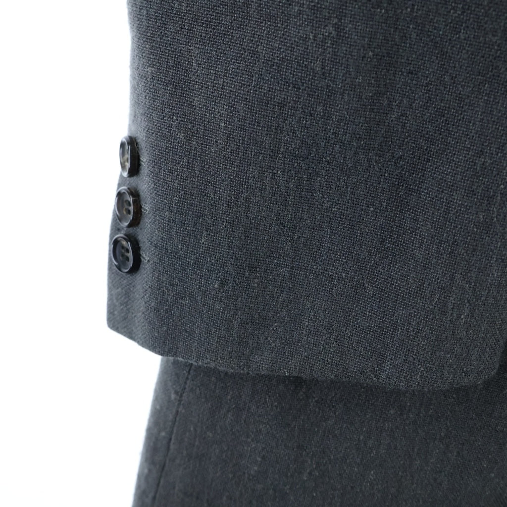 COMME des GARCONS(コムデギャルソン) 95AW レーヨン混 ナローラペル 3B ロング テーラードジャケット チェスターコート グレー AD1995 IJ-04018S