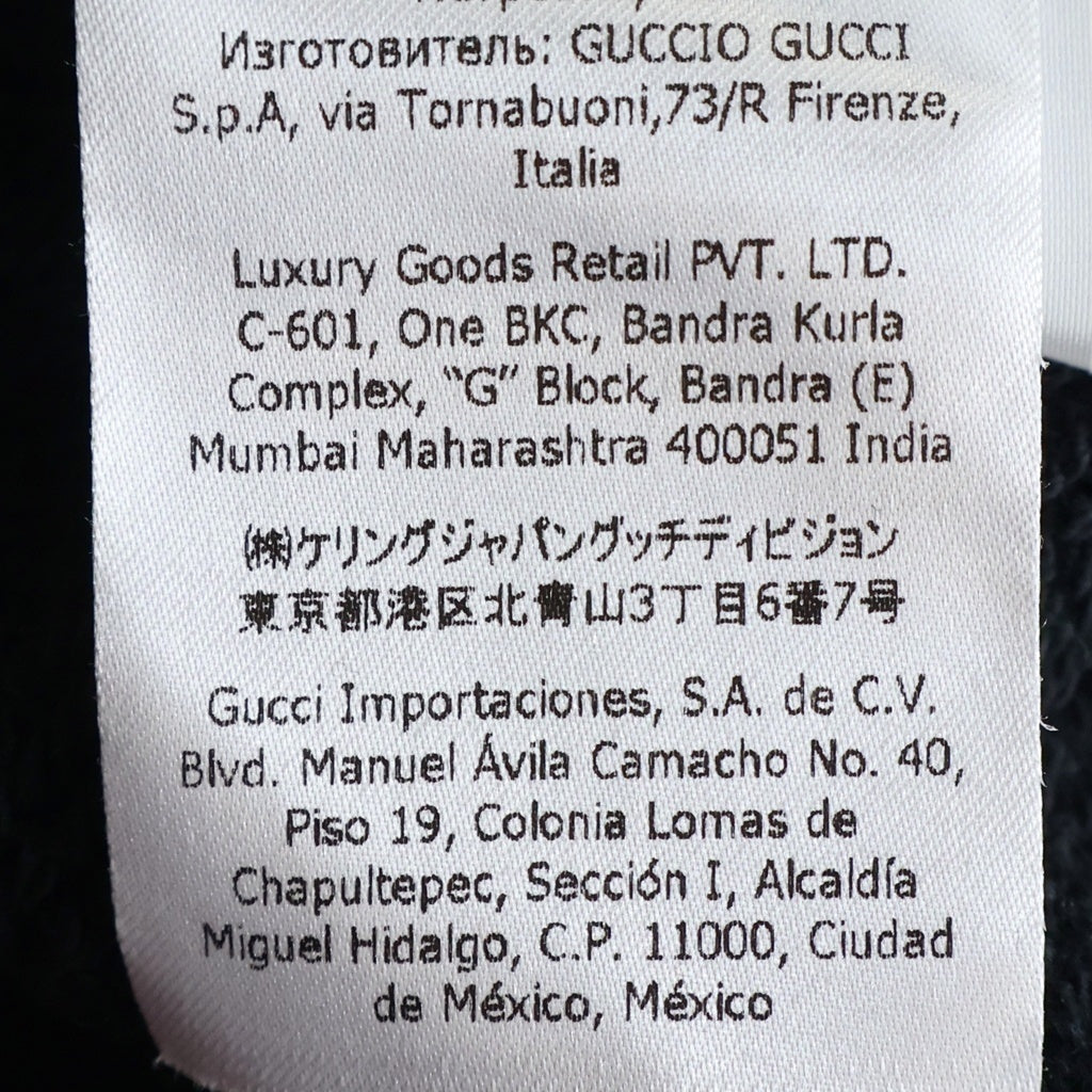 GUCCI(グッチ) 21AW 100周年 MUSIC IS MINE ロゴプリント プルオーバースウェット パーカー ブラック 660282 レディース