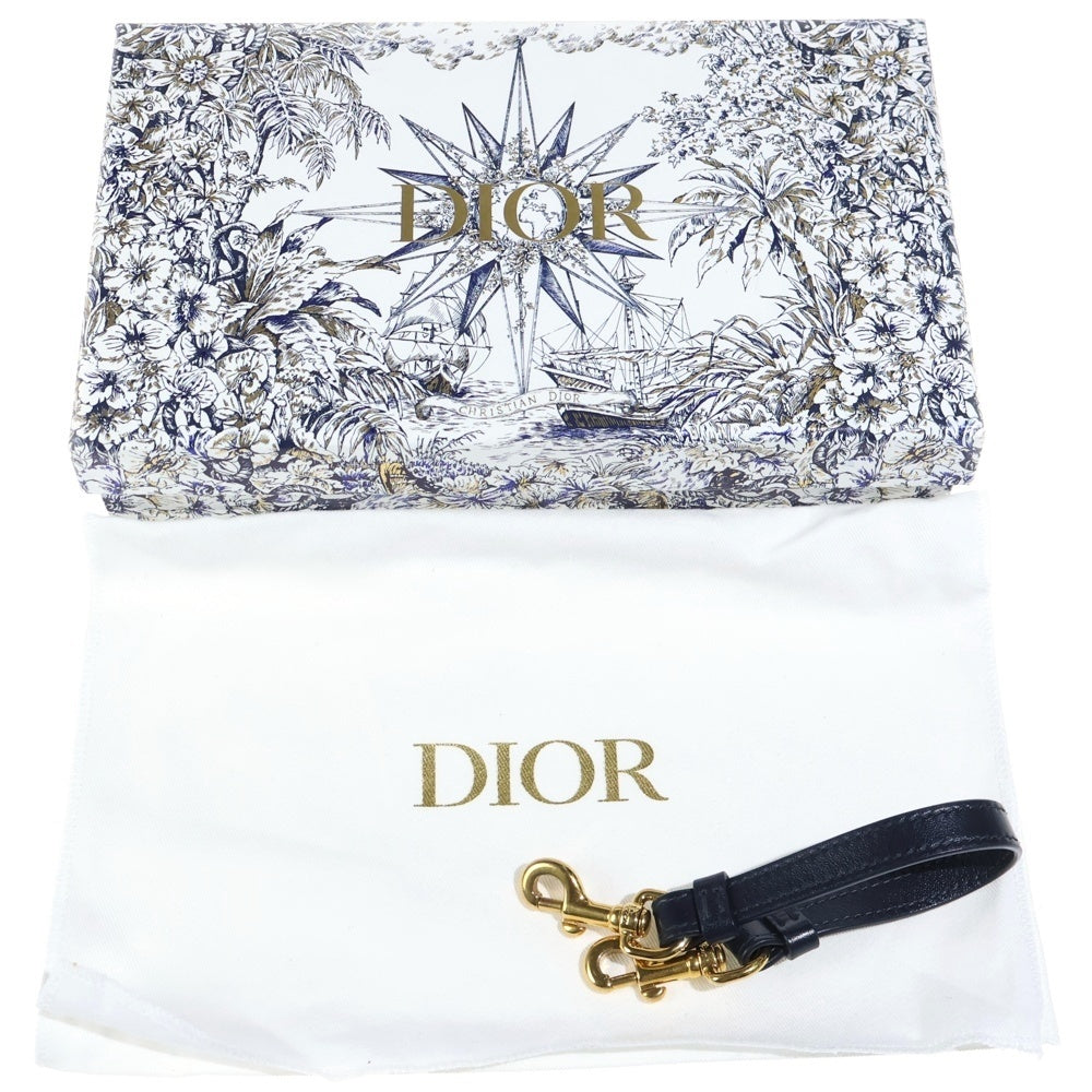 Christian Dior(クリスチャンディオール) 30モンテーニュ フォンホルダー ショルダーバッグ チェーンバッグ ミニバッグ ネイビー オブリーク ジャカード ゴールド金具 レディース