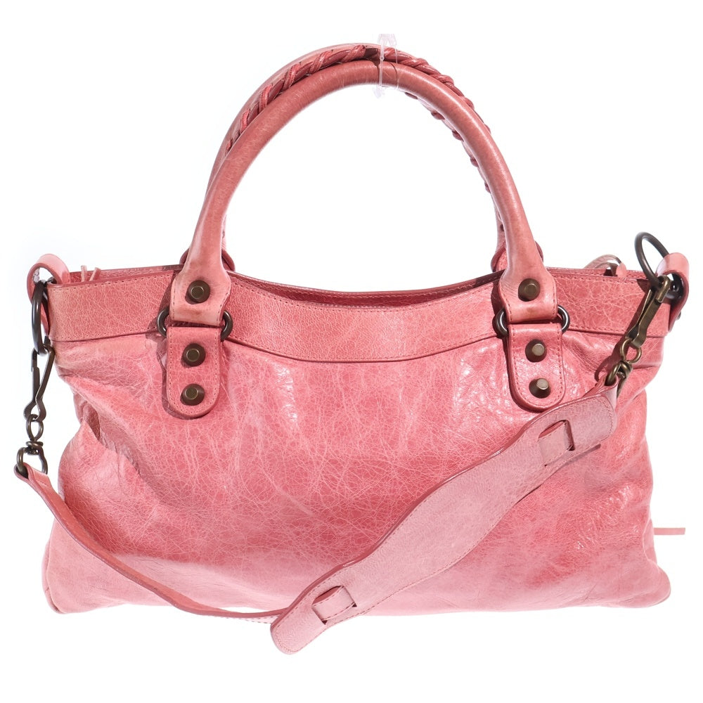 BALENCIAGA(バレンシアガ) ザファースト 2WAY ハンド ショルダーバッグ ピンク レザー 103208 レディース