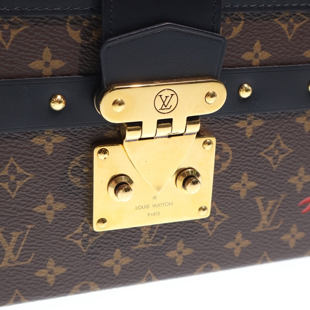 LOUIS VUITTON(ルイヴィトン) モノグラム プティット マル ショルダーバッグ ブラウン×ブラック レザー ゴールド金具 レディース
