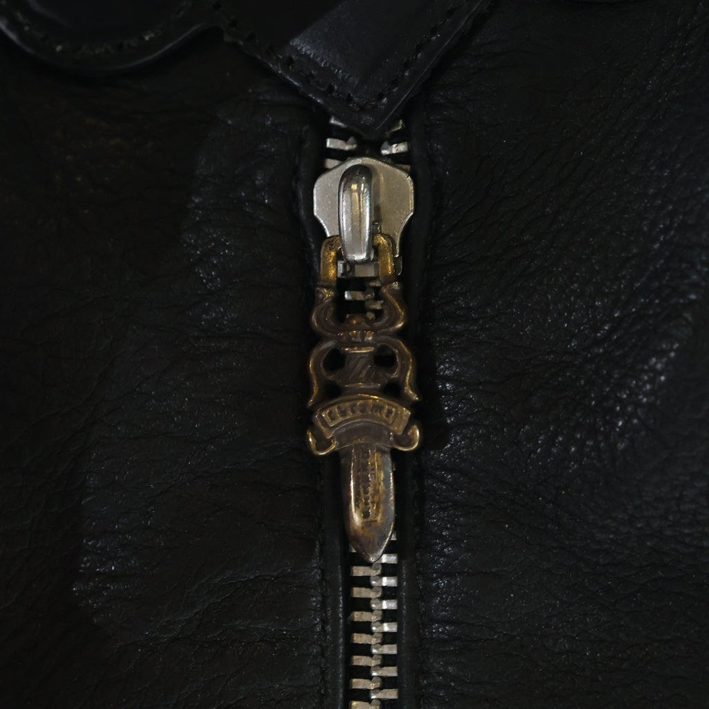 CHROME HEARTS(クロムハーツ) FLERKNEE MINI BACKPACK フレアニー ダガージップ レザー ミニ バックパック リュックサック ブラック