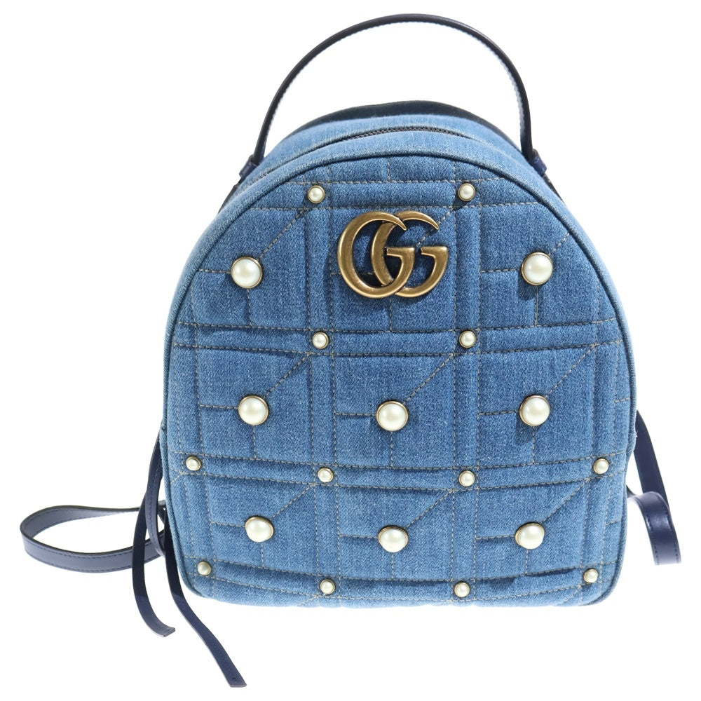 GUCCI(グッチ) GGマーモント デニム バックパック リュックサック インディゴ 476671 レディース