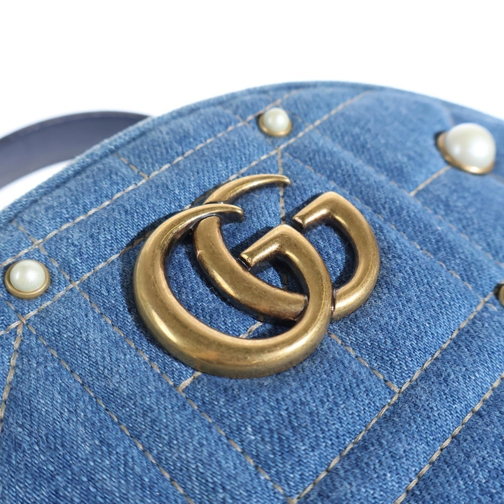 GUCCI(グッチ) GGマーモント デニム バックパック リュックサック インディゴ 476671 レディース