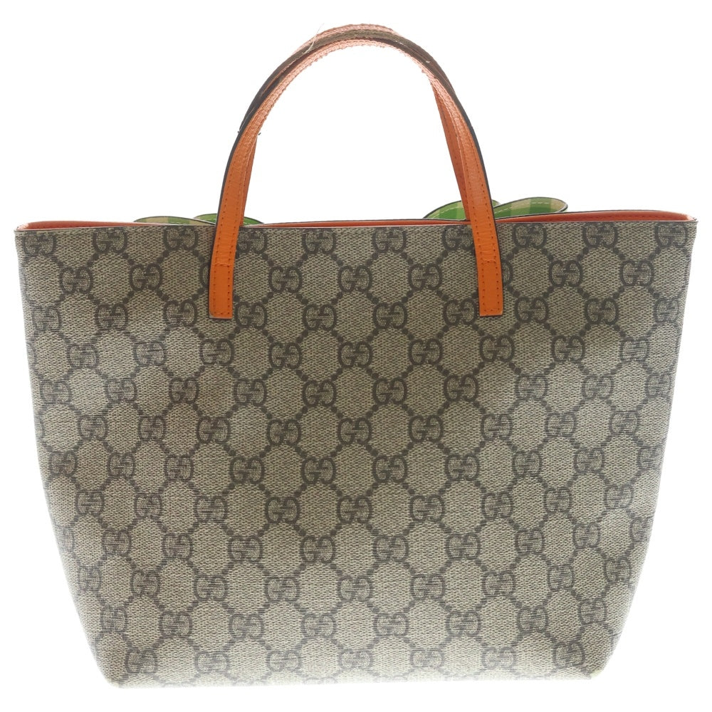 GUCCI(グッチ) GGスプリーム チルドレンズ ギンガムチェック柄 リボン トートバッグ ベージュ/ライトグリーン 501804 レディース
