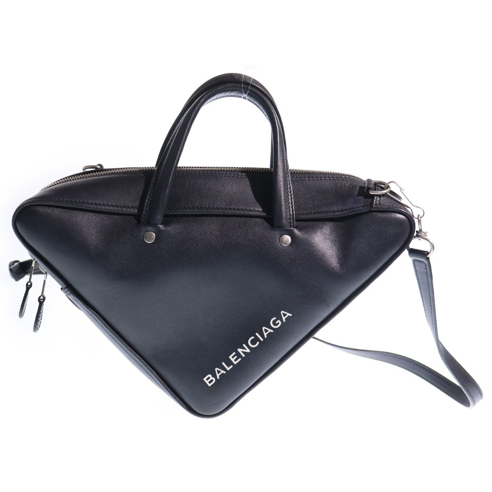 BALENCIAGA(バレンシアガ) トライアングル 2WAYハンドバッグ ショルダーバッグ ブラック レザー 476975 シルバー金具 レディース