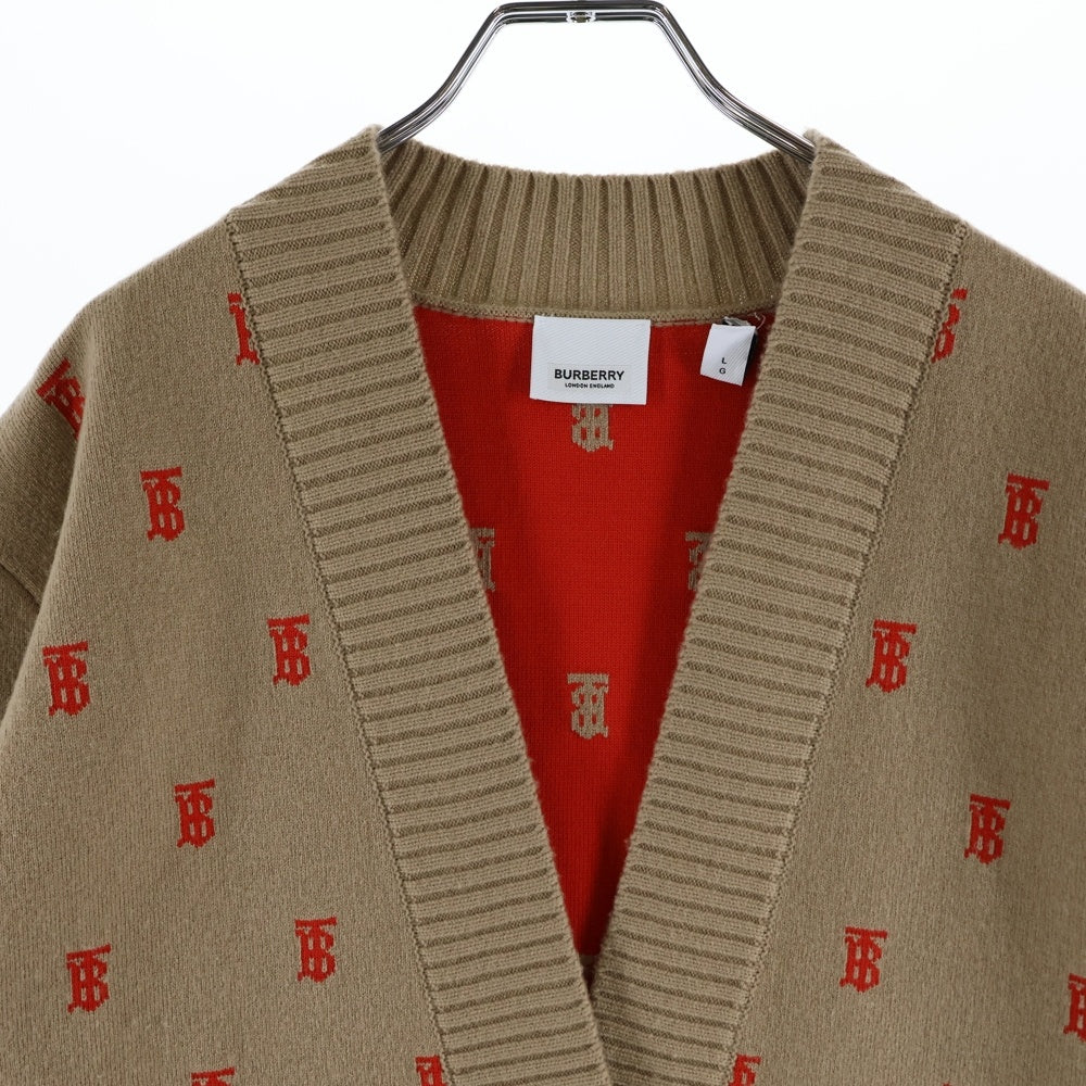 BURBERRY(バーバリー) TBモノグラム ニットカーディガン ブラウン #L レディース