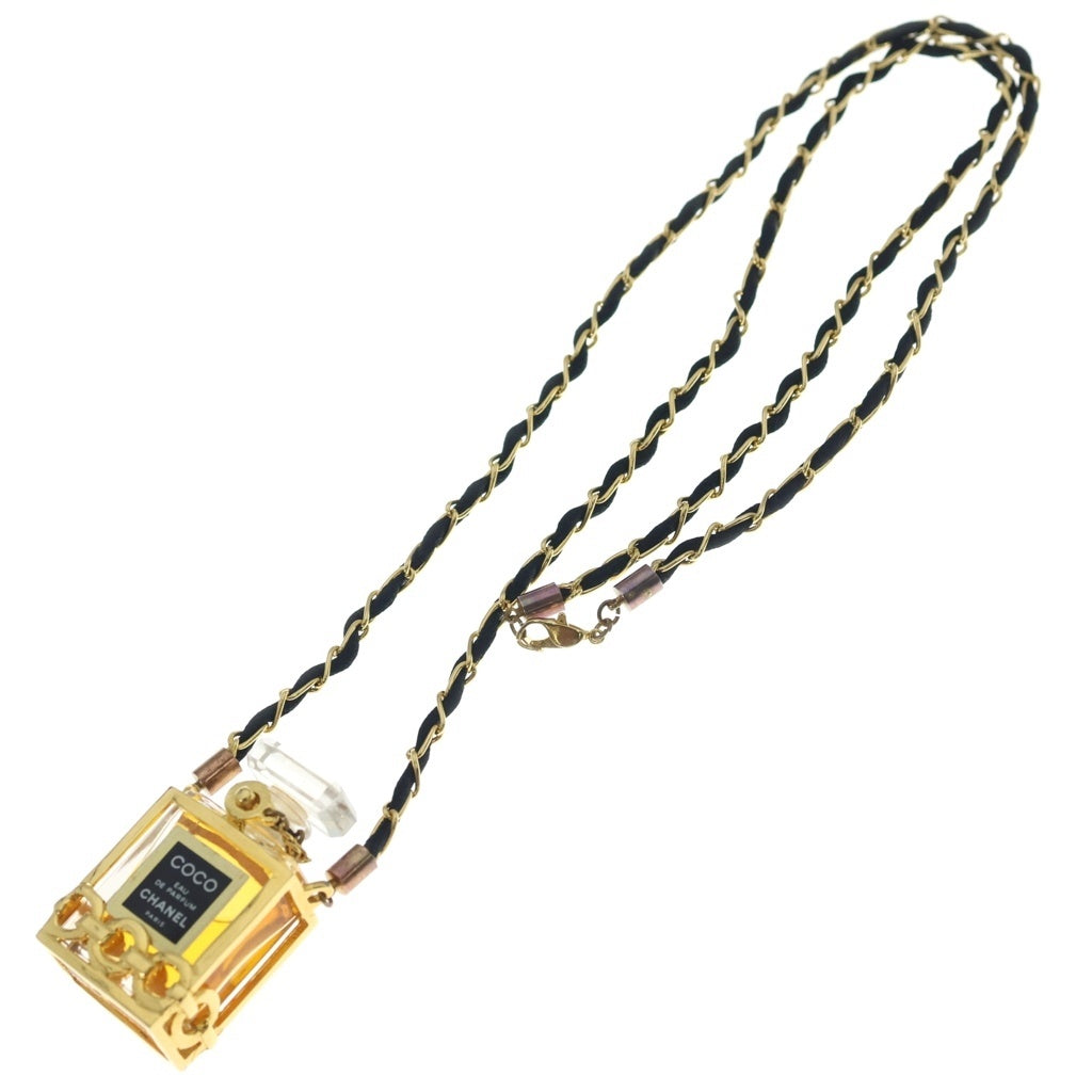 CHANEL(シャネル) パフュームボトル チェーンネックレス ペンダント チェーン ゴールド×ブラック GP レディース