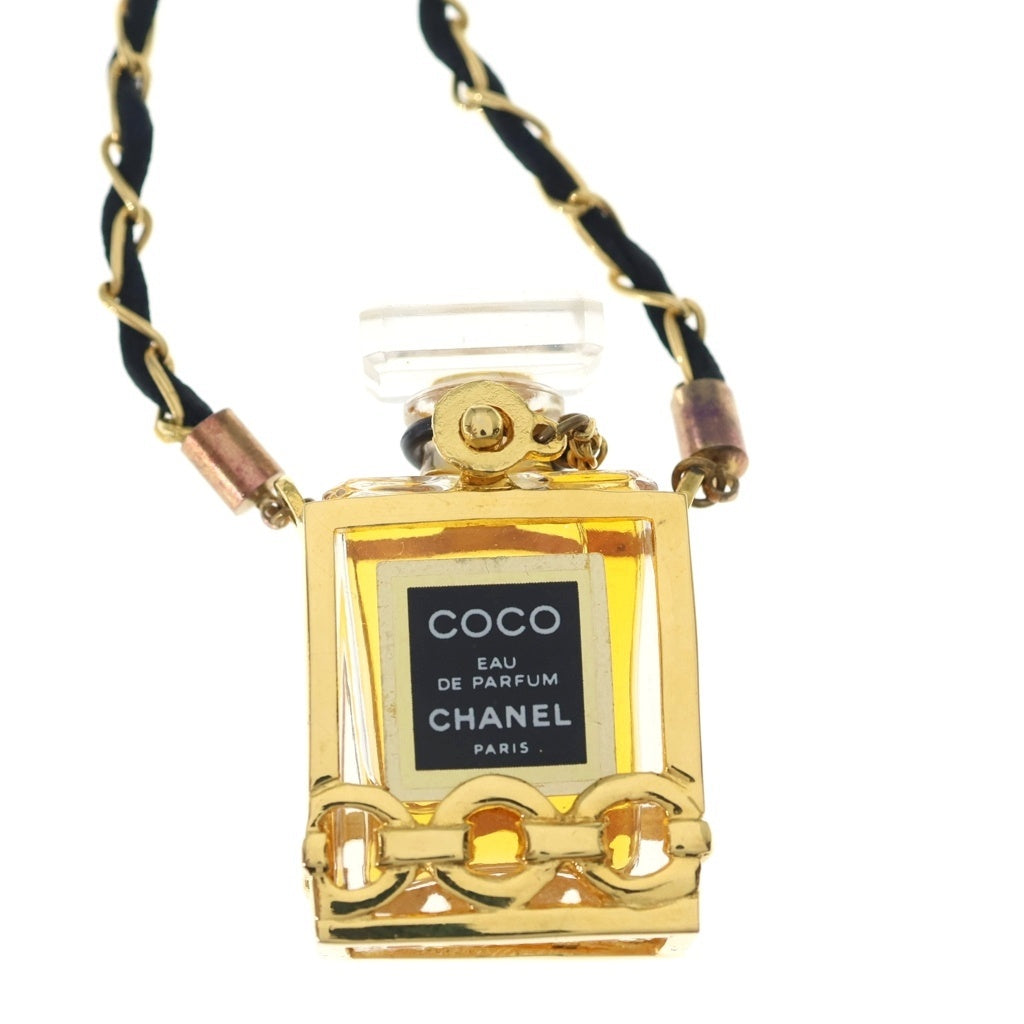 CHANEL(シャネル) パフュームボトル チェーンネックレス ペンダント チェーン ゴールド×ブラック GP レディース