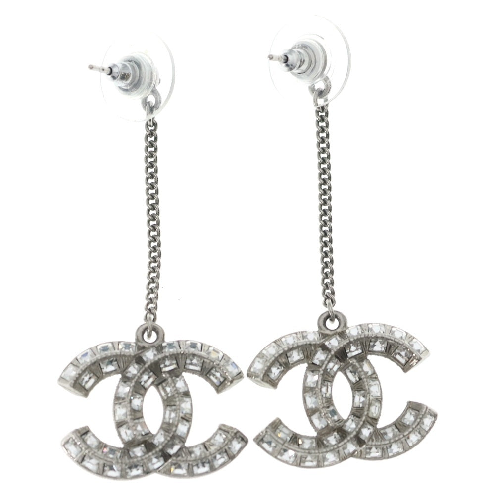 CHANEL(シャネル) ココマーク クリスタル スイングピアス シルバー レディース