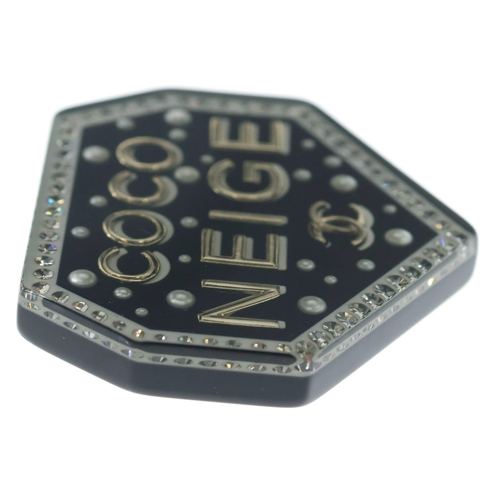 CHANEL(シャネル) COCO NEIGE ブローチ ピンバッジ ブラック シルバー レディース