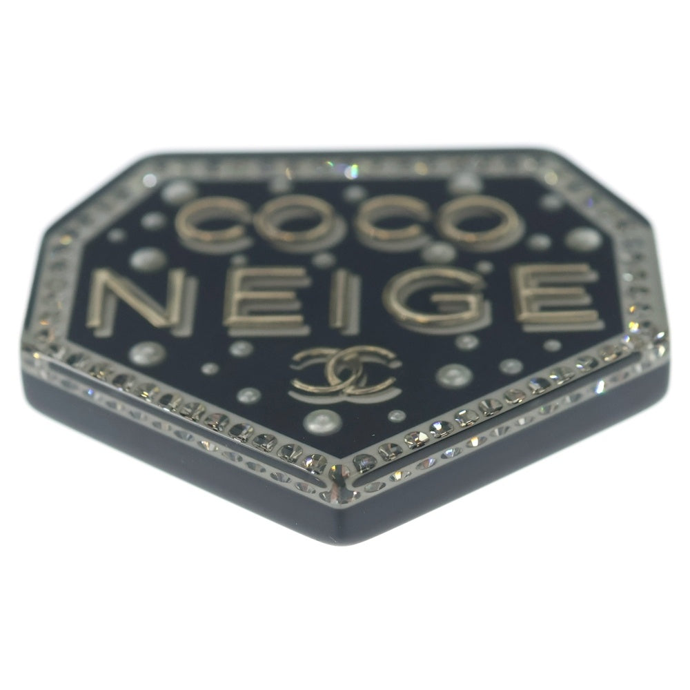 CHANEL(シャネル) COCO NEIGE ブローチ ピンバッジ ブラック シルバー レディース