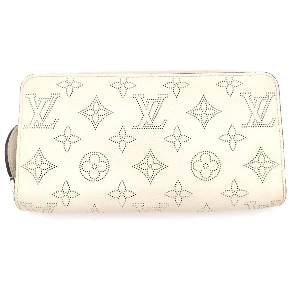 LOUIS VUITTON(ルイヴィトン) モノグラム マヒナ ジッピーウォレット ブロン ロングウォレット 長財布 カードケース ホワイト レザー M82364 シルバー金具 レディース