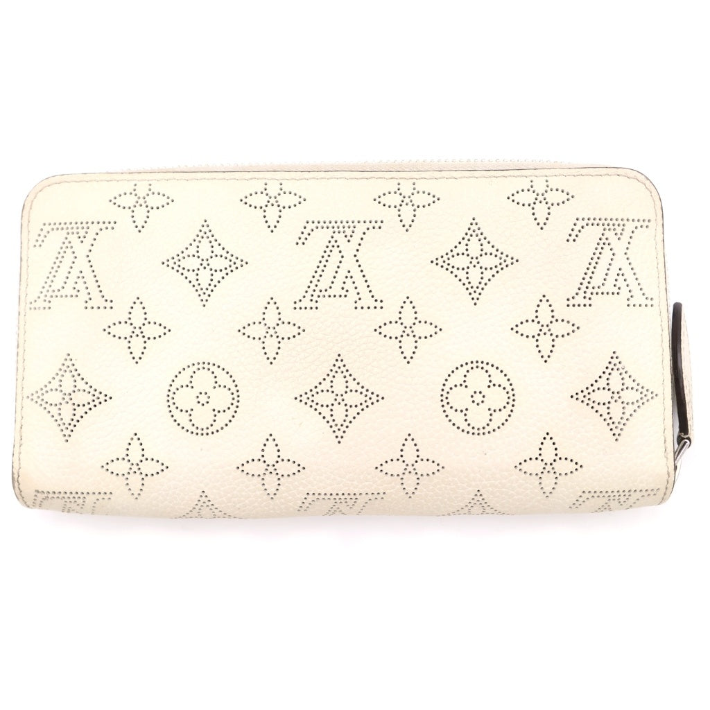 LOUIS VUITTON(ルイヴィトン) モノグラム マヒナ ジッピーウォレット ブロン ロングウォレット 長財布 カードケース ホワイト レザー M82364 シルバー金具 レディース