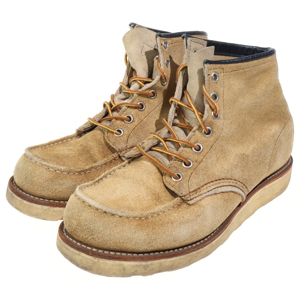 RED WING(レッド ウイング) 97年製 刺繍羽タグ前期 8173 スエードレザー レースアップ モックトゥ ワーク ショートブーツ ブラウン