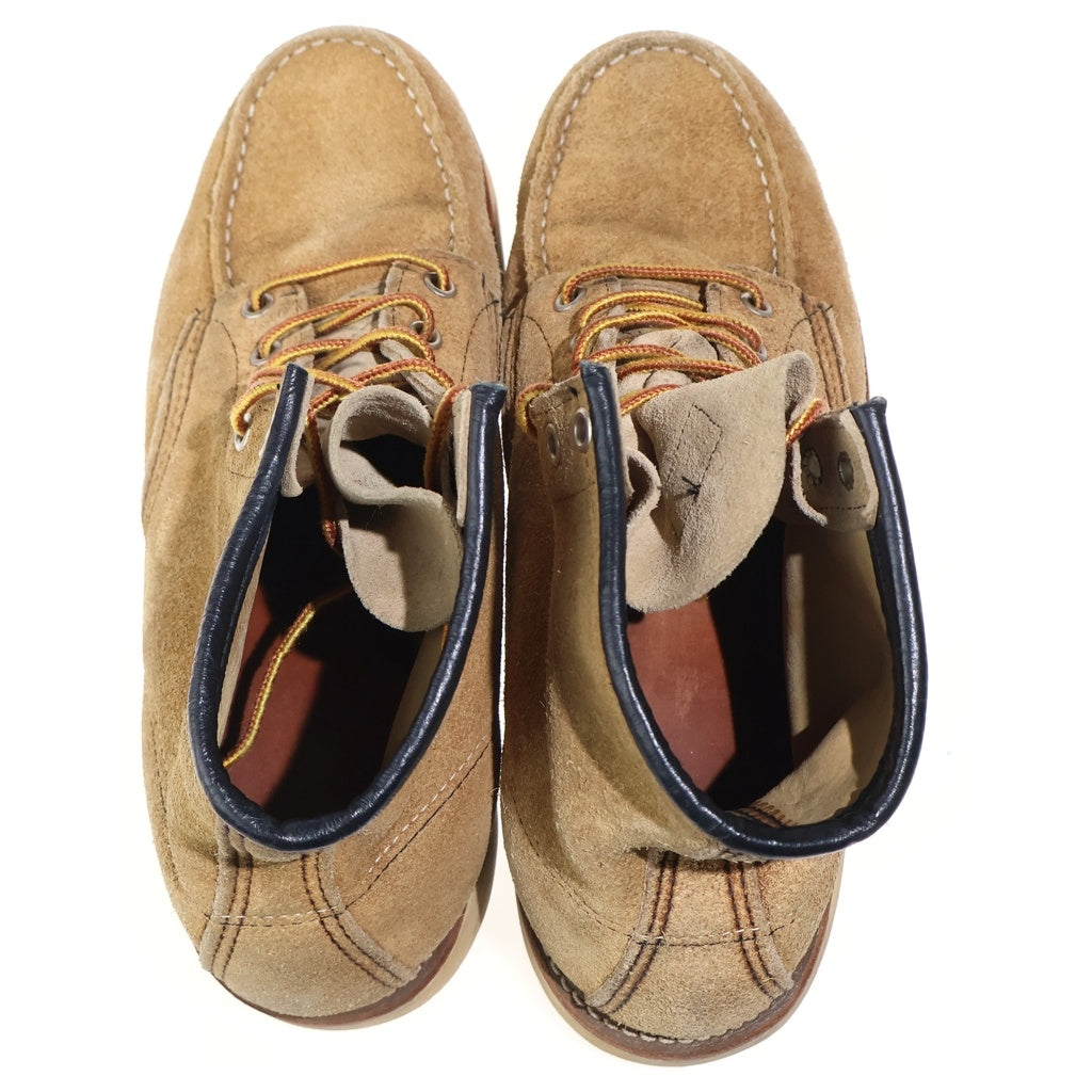 RED WING(レッド ウイング) 97年製 刺繍羽タグ前期 8173 スエードレザー レースアップ モックトゥ ワーク ショートブーツ ブラウン