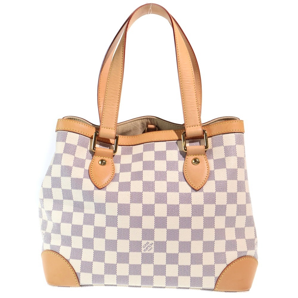 LOUIS VUITTON(ルイヴィトン) ダミエアズール ハムステッドMM トートバッグ ハンドバッグ アイボリー×ブラウン レザー×PVC N51206 ゴールド金具 レディース