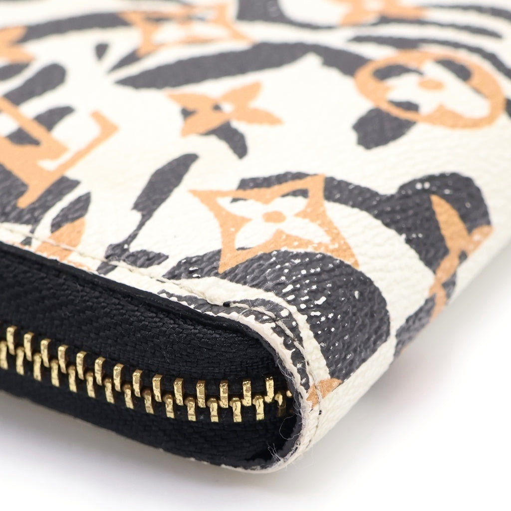 LOUIS VUITTON(ルイヴィトン) ジャングル ジッピーウォレット ロングウォレット カードケース ホワイト×イエロー ゼブラ柄 PVC M44745 ゴールド金具