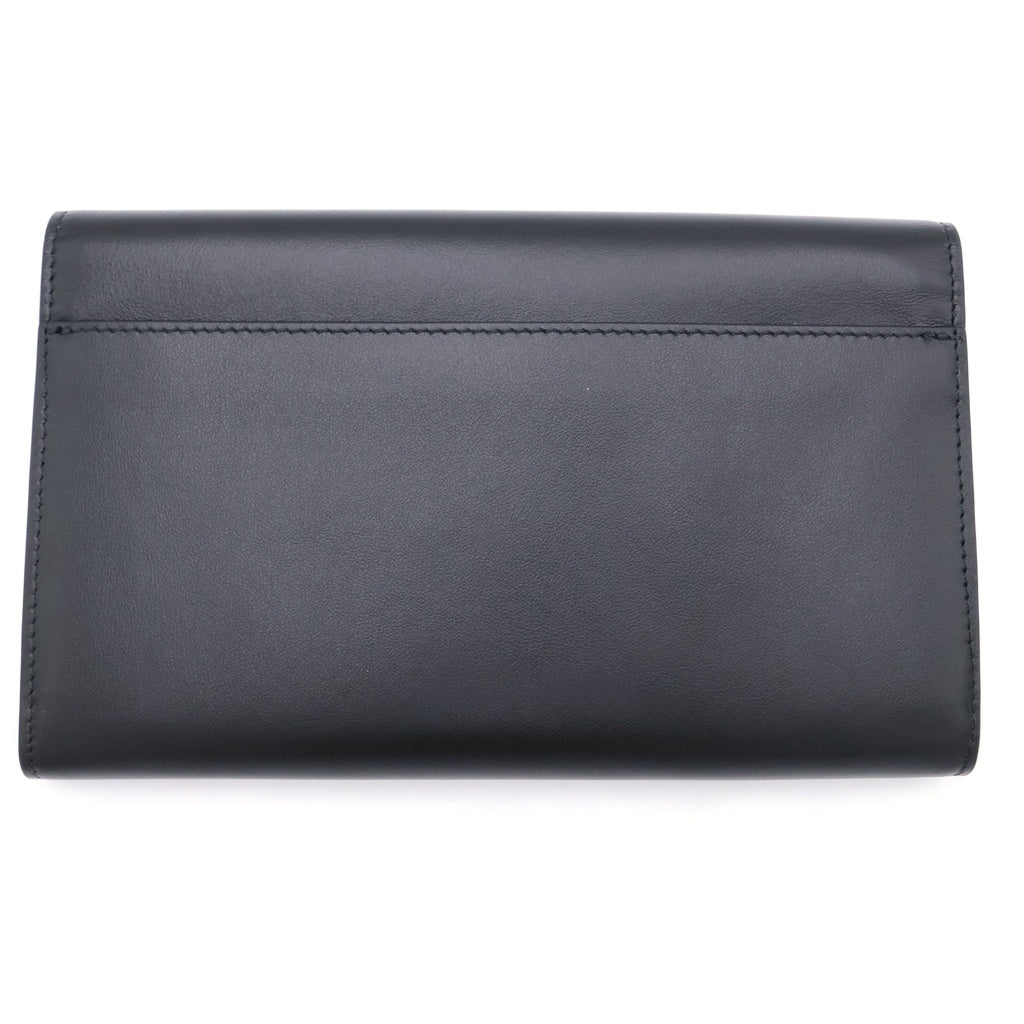 BALENCIAGA(バレンシアガ) エンベロープ スリムロングウォレット 長財布 カードケース ブラック×グレー レザー 743220 レディース