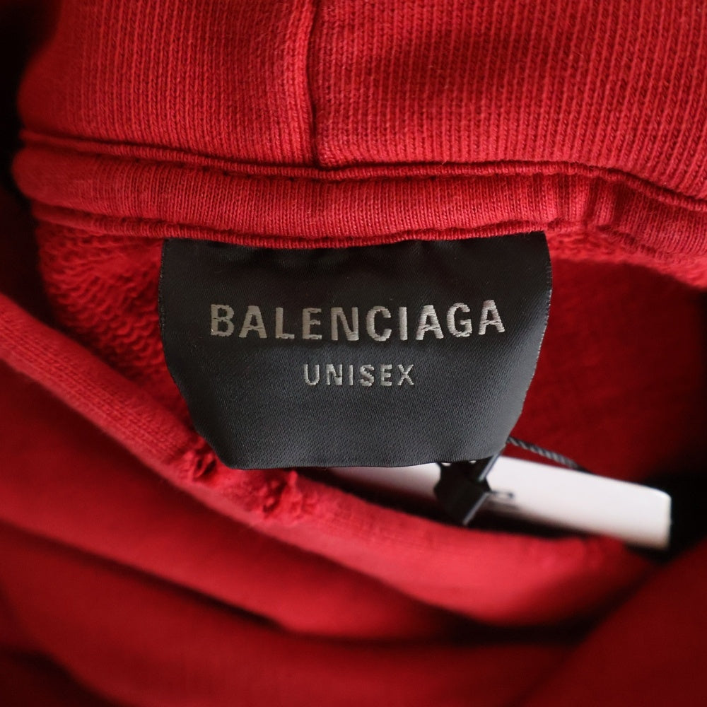 BALENCIAGA(バレンシアガ) Germany Kisses プリント プルオーバー スウェットパーカー フーディー レッド 761458