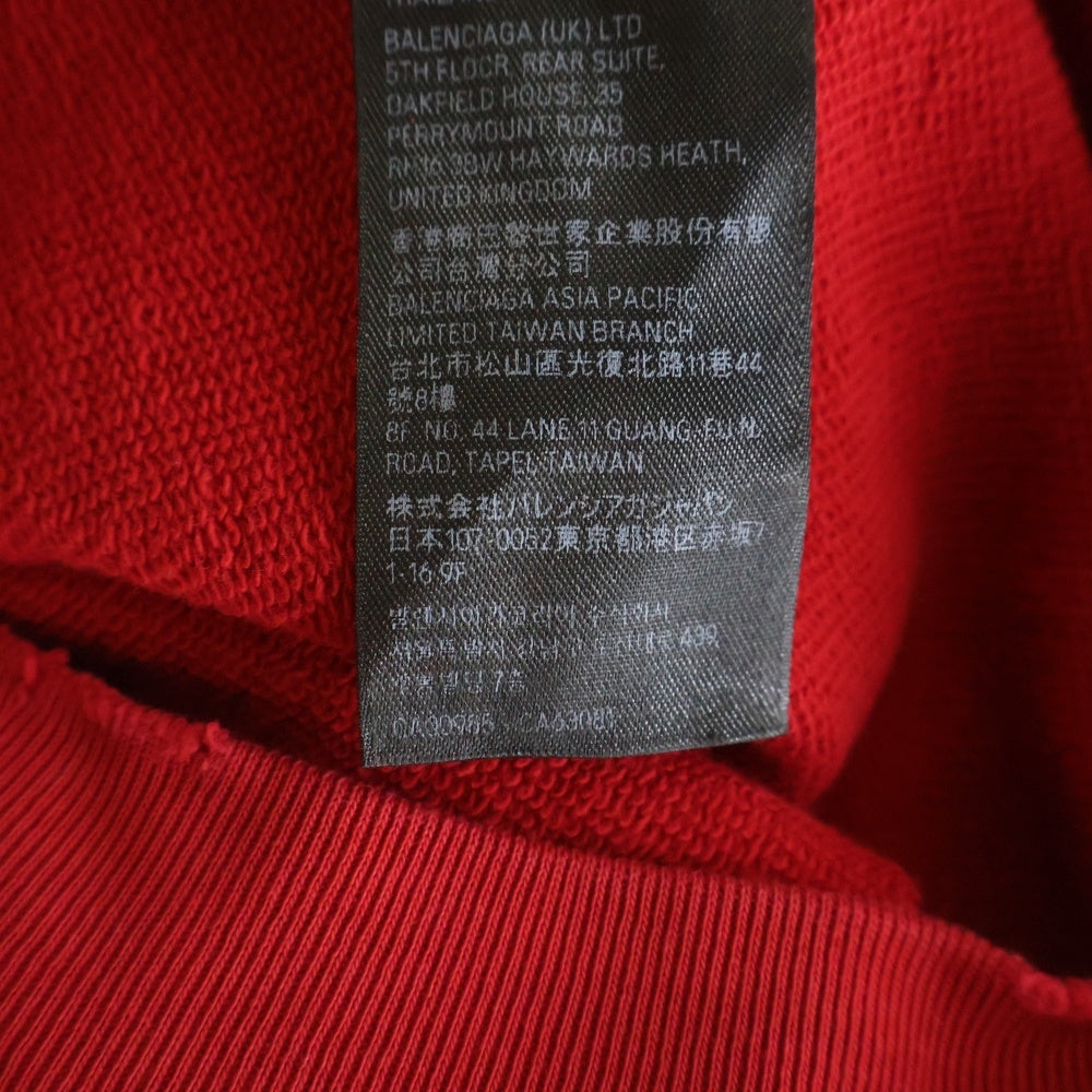 BALENCIAGA(バレンシアガ) Germany Kisses プリント プルオーバー スウェットパーカー フーディー レッド 761458