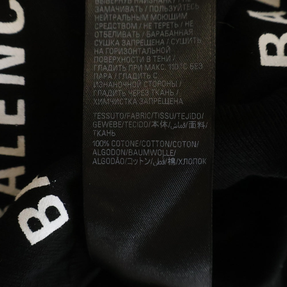 BALENCIAGA(バレンシアガ) オールオーバーロゴ 総柄プリント コットンニット トップス ブラック レディース 695458