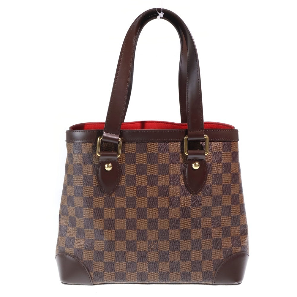 LOUIS VUITTON(ルイヴィトン) ルイヴィトン ダミエ ハムステッドPM トートバッグ ハンドバッグ ブラウン レザー×PVC N51205 ゴールド金具 レディース
