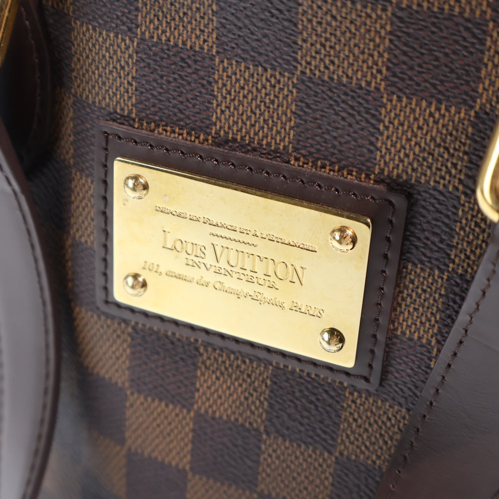 LOUIS VUITTON(ルイヴィトン) ルイヴィトン ダミエ ハムステッドPM トートバッグ ハンドバッグ ブラウン レザー×PVC N51205 ゴールド金具 レディース