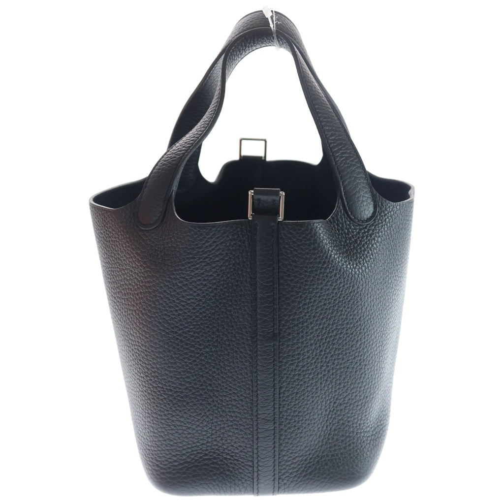 HERMES(エルメス) ピコタンロックPM ブラック トリヨンクレマンス シルバー金具 ハンドバッグ W刻印 レディース