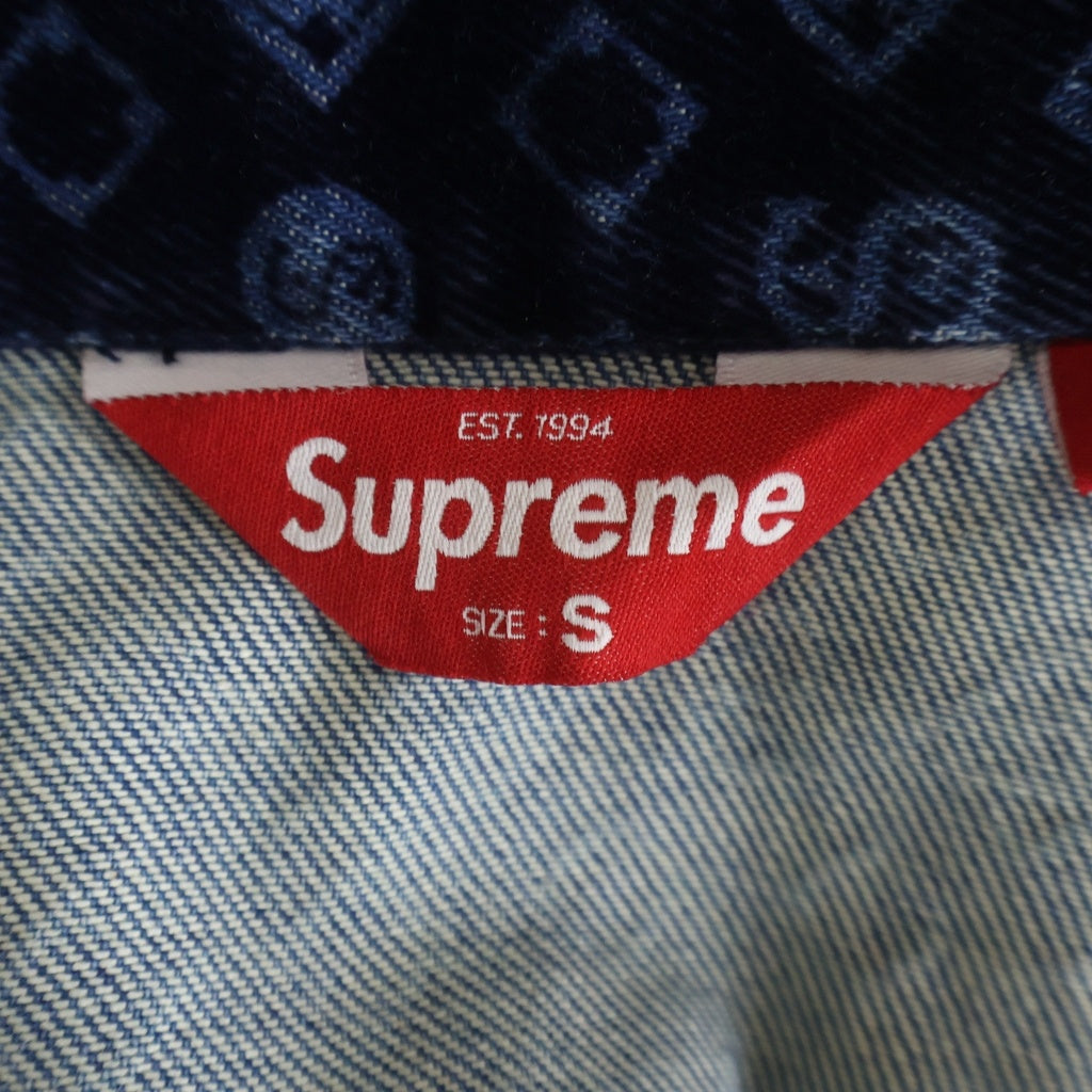 SUPREME(シュプリーム) 24FW Flocked Denim Trucker Jacket デニムジャケット インディゴブルー #S