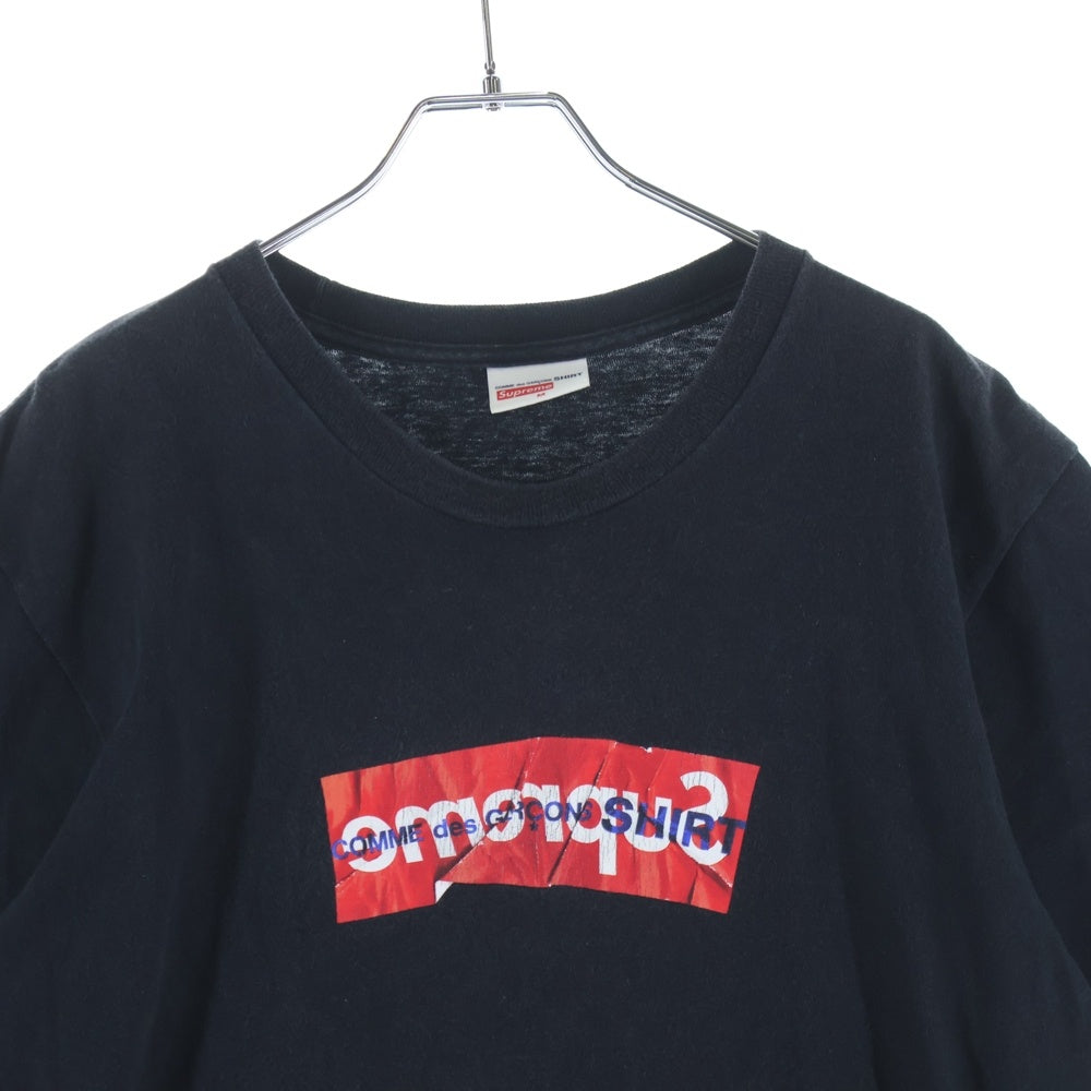 SUPREME(シュプリーム) 17SS ×COMME des GARCONS SHIRT Box Logo Tee コムデギャルソンシャツ ボックスロゴプリント 半袖Tシャツ カットソー ブラック