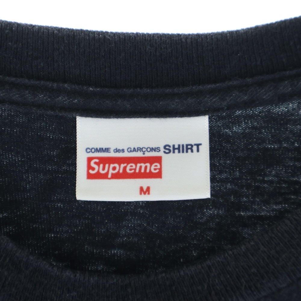 SUPREME(シュプリーム) 17SS ×COMME des GARCONS SHIRT Box Logo Tee コムデギャルソンシャツ ボックスロゴプリント 半袖Tシャツ カットソー ブラック