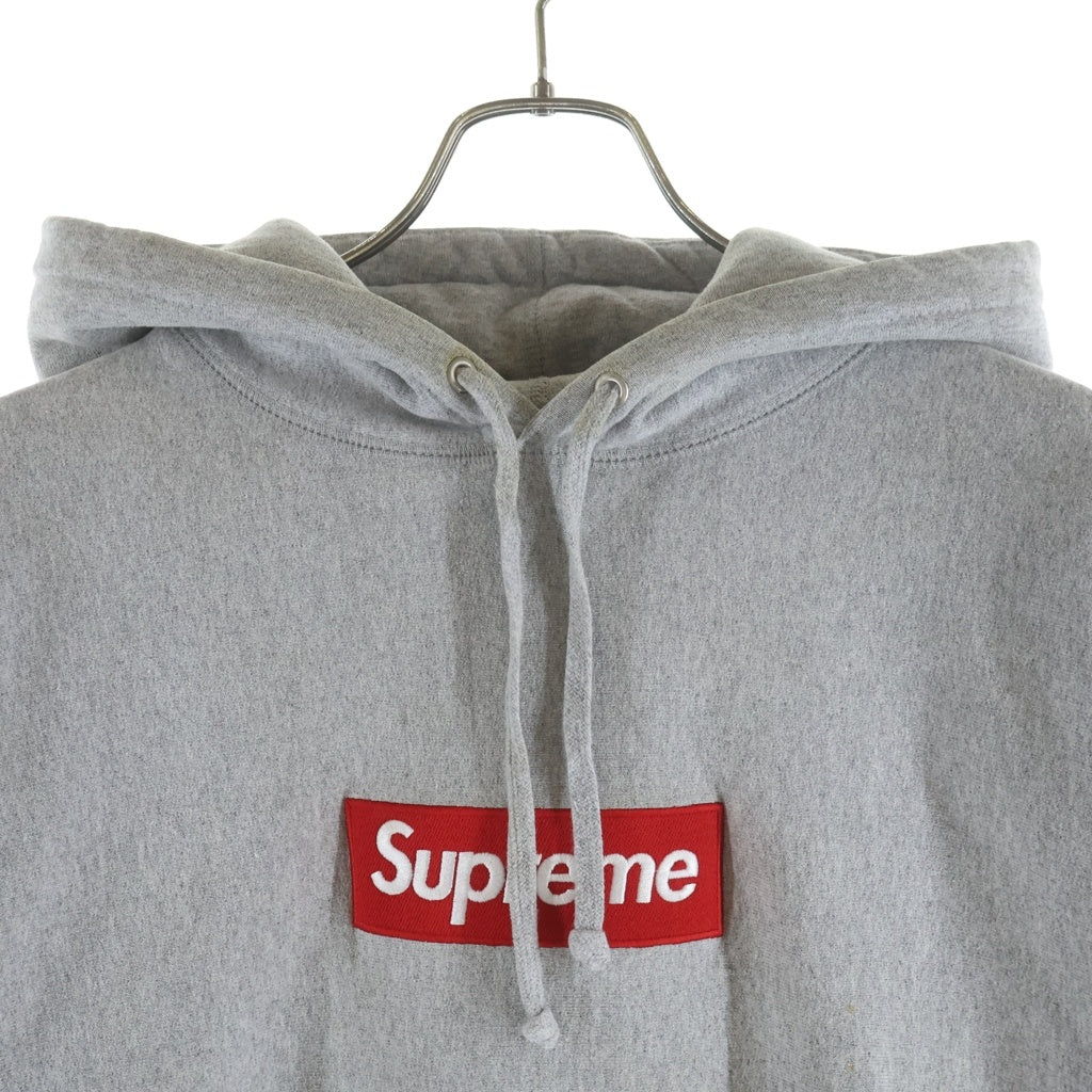 正規品　美品Supreme シュプリーム ビックロゴパーカー グレー L SUPREME(シュプリーム) ボックスロゴ パーカー フーディー グレー #L