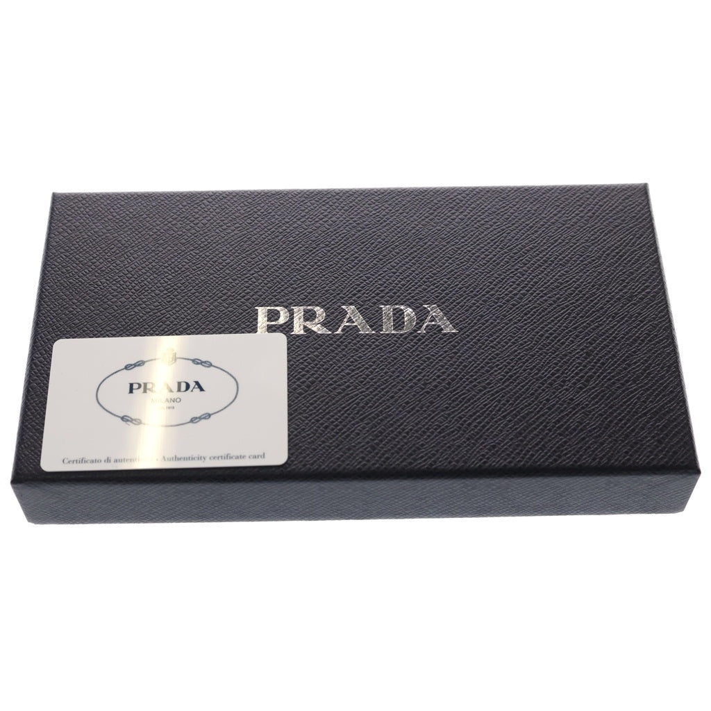 PRADA(プラダ) プラダ サフィアーノ ラウンドファスナーウォレット ロングウォレット 長財布 カードケース ブラック レザー ゴールド金具 レディース