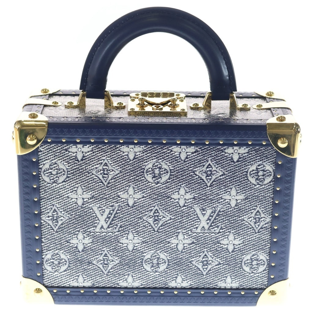 LOUIS VUITTON(ルイヴィトン) モノグラム プティットヴァリーズ 2WAYバッグ ハンドバッグ ショルダーバッグ ブルー レザー M10201 ゴールド金具 レディース